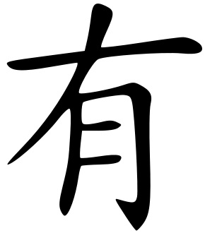 Çin alfabesi karakteri 有 yǒu 